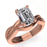 Emerald Twist Engagement Ring Set