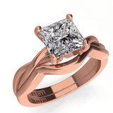 Princess Twist Engagement Ring Set