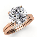 Round Pave Diamond Engagement Ring with Diamond Belt 0.05ct