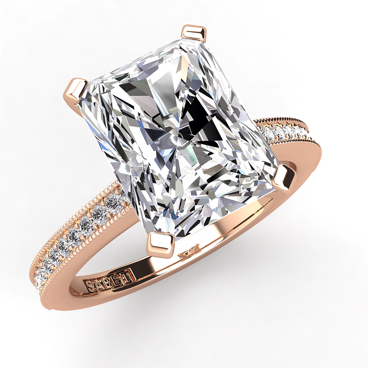 Radiant Diamond Engagement Ring Rose Gold