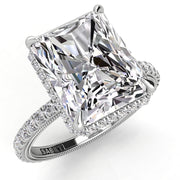Radiant Diamond Engagement Ring Hidden Halo 0.33ct