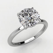 Solitaire Round Hidden Halo Engagement Ring