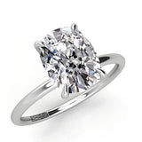 Cushion Diamond Pave Engagement Ring with Diamond Belt 0.05ct