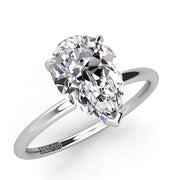 Pear Pave Engagement Ring with Diamond Belt 0.05ct