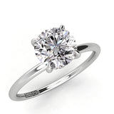 Round Pave Engagement Ring with Diamond Belt 0.05ct