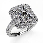 Radiant Diamond Halo Engagement Ring 1.03ct