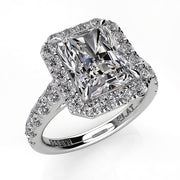 Radiant Diamond Halo Engagement Ring 0.98ct