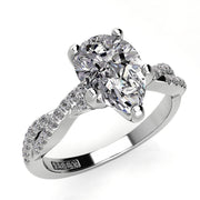 Oval Twist Diamond Engagement Ring 0.12ct