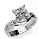 Princess Twist Engagement Ring Set