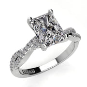 Radiant Twist Diamond Engagement Ring 0.12ct