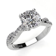 Round Twist Diamond Engagement Ring 0.12ct