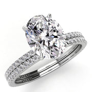 Solitaire Oval Diamond Engagement Ring Set