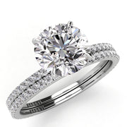 Solitaire Round Diamond Engagement Ring Set