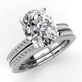 Oval Diamond Engagement Ring Set .21ct Milgrain