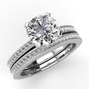 Round Diamond Engagement Ring Set .21ct Milgrain