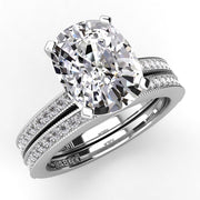 Long Cushion Diamond Engagement Ring Setting .21cts