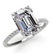 Solitaire Emerald Diamond Engagement Ring