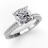 cushion cut diamond engagement ring