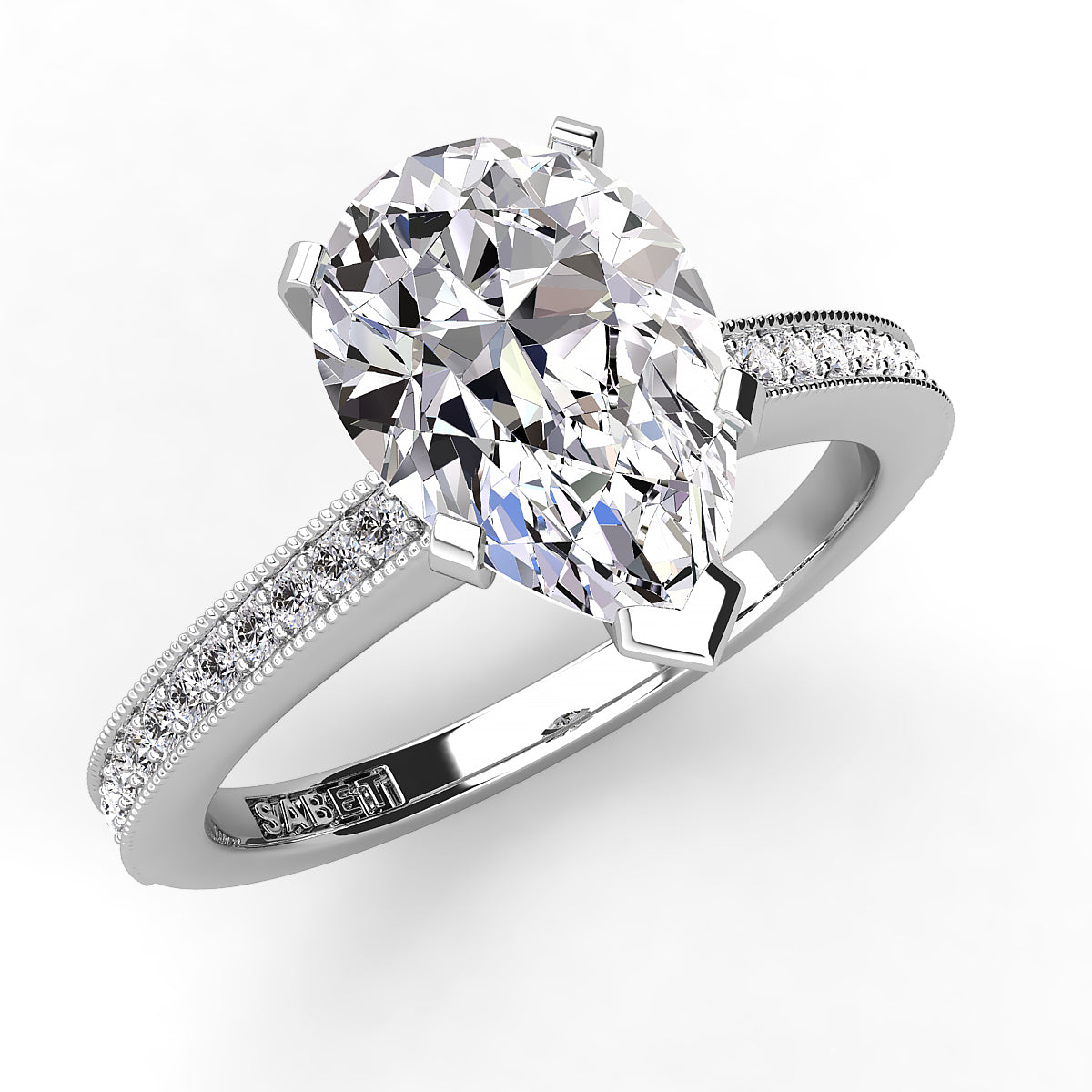 Custom Rings Pear Diamond Custom Designed Pear Diamond Engagement Ring – Charleston Alexander ...