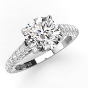 Three Sided Round Diamond Engagement Ring 0.80ct