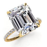 Pave Diamond Engagement Ring with Diamond Belt 0.21ct