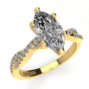 Marquise Twist Diamond Engagement Ring 0.12ct