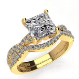 Princess Twist Diamond Engagement Ring Set 0.22ct