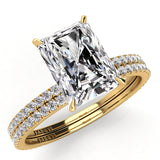 Solitaire Radiant Diamond Engagement Ring Set