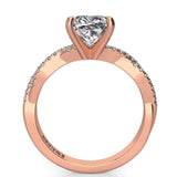 Cushion Twist Diamond Engagement Ring 0.12ct