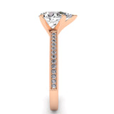 Pear Diamond Engagement Ring .11ct Milgrain