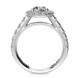 Round Diamond Halo Engagement Ring 0.85ct