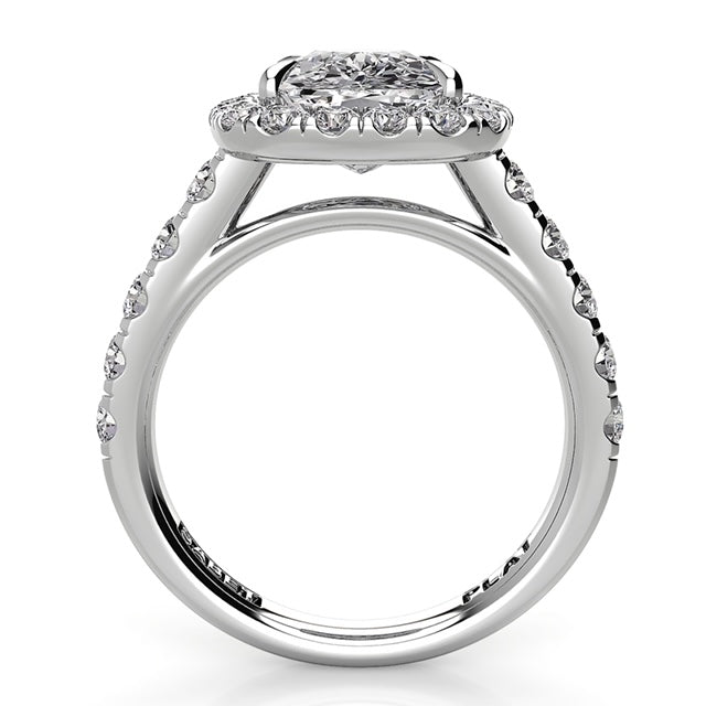 Cushion Diamond Halo Engagement Ring 1.02ct