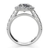Oval Diamond Halo Engagement Ring 0.98ct