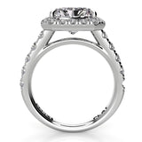 Radiant Diamond Halo Engagement Ring 1.03ct