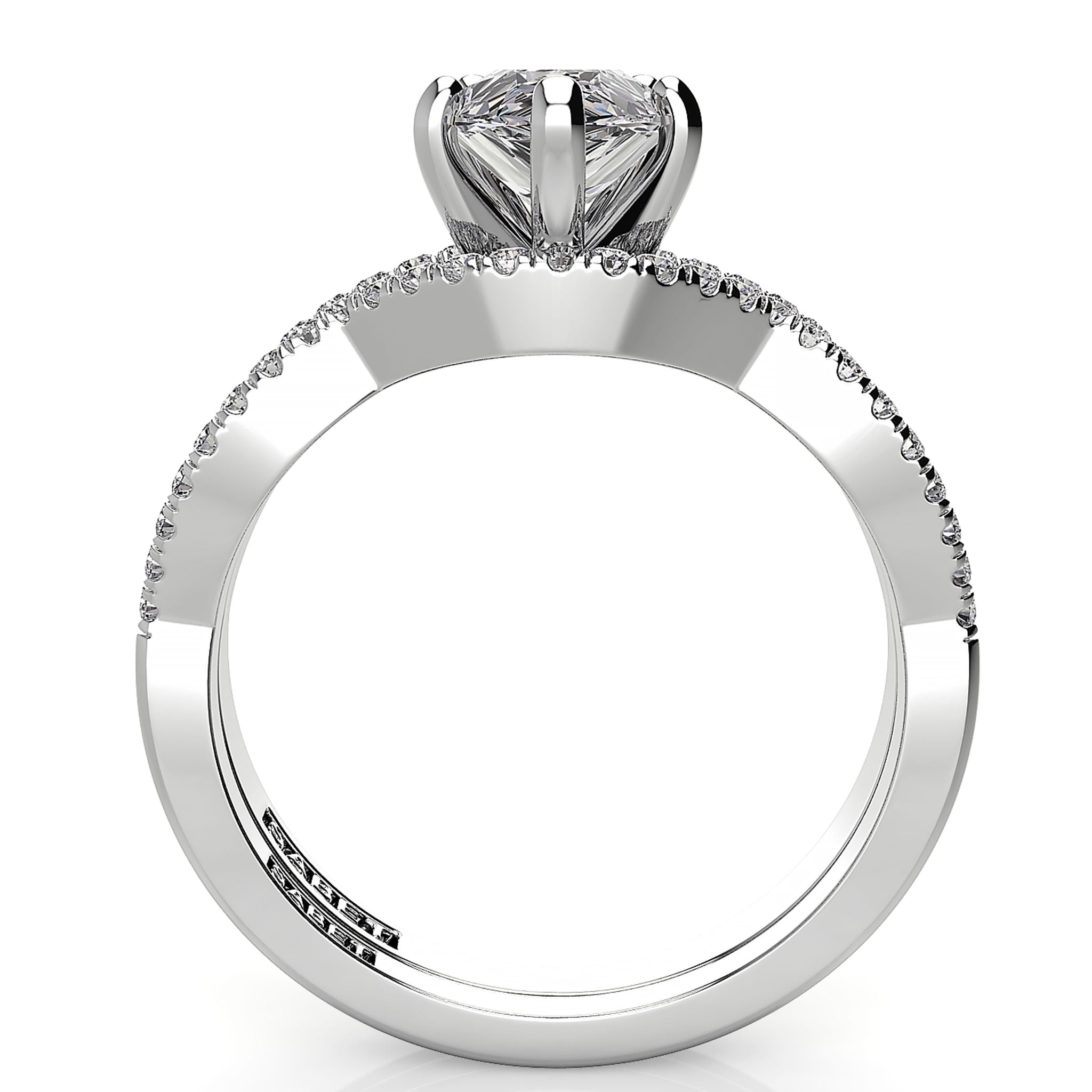 Pear Twist Diamond Engagement Ring Set 0.22ct