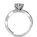 Pear Twist Diamond Engagement Ring 0.12ct