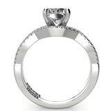 Radiant Twist Diamond Engagement Ring Set 0.22ct