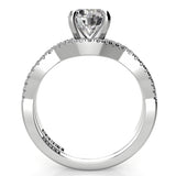 Round Twist Diamond Engagement Ring Set 0.22ct