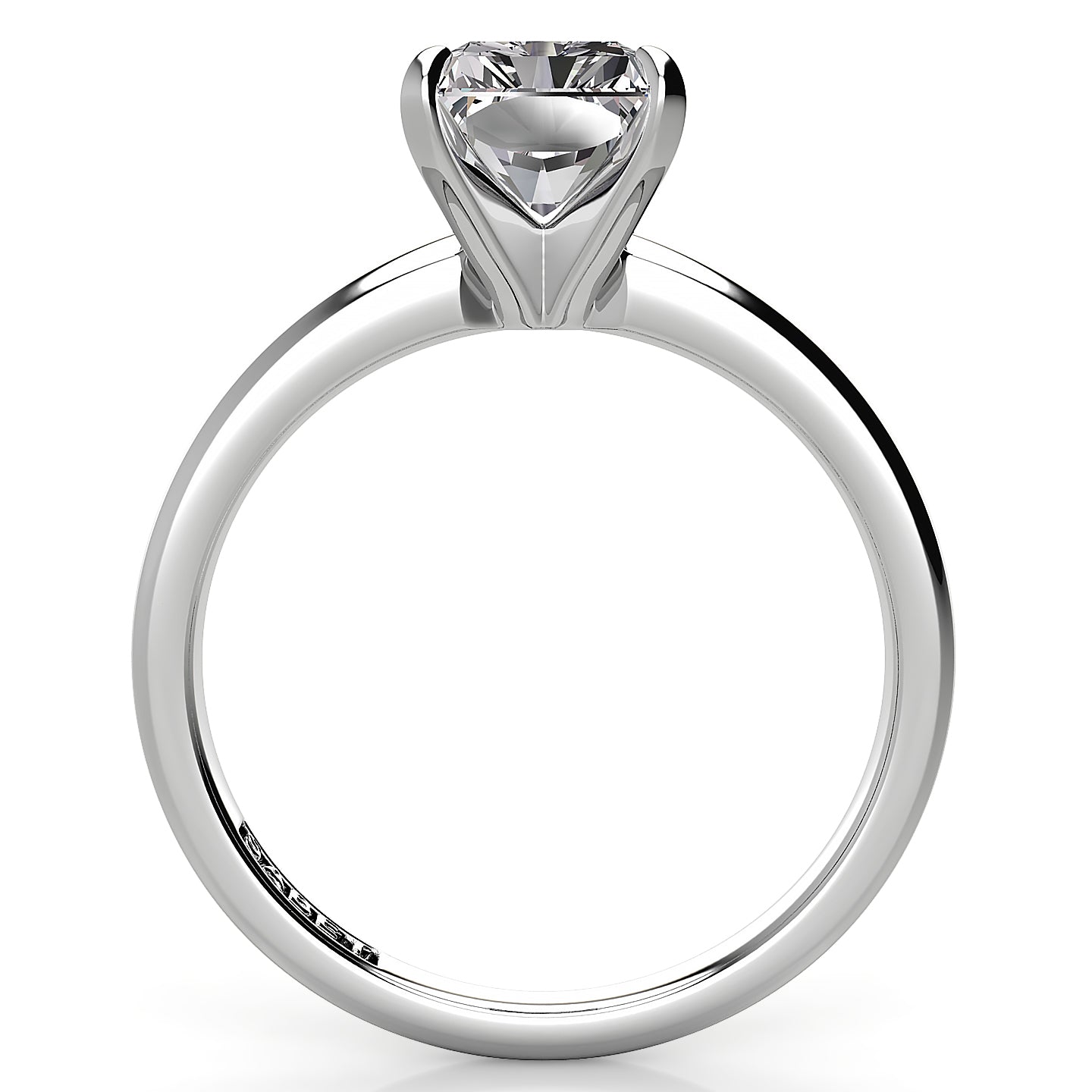 2mm Comfort Fit Radiant Solitaire Engagement Ring