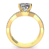 Cushion Twist Diamond Engagement Ring Set 0.22ct