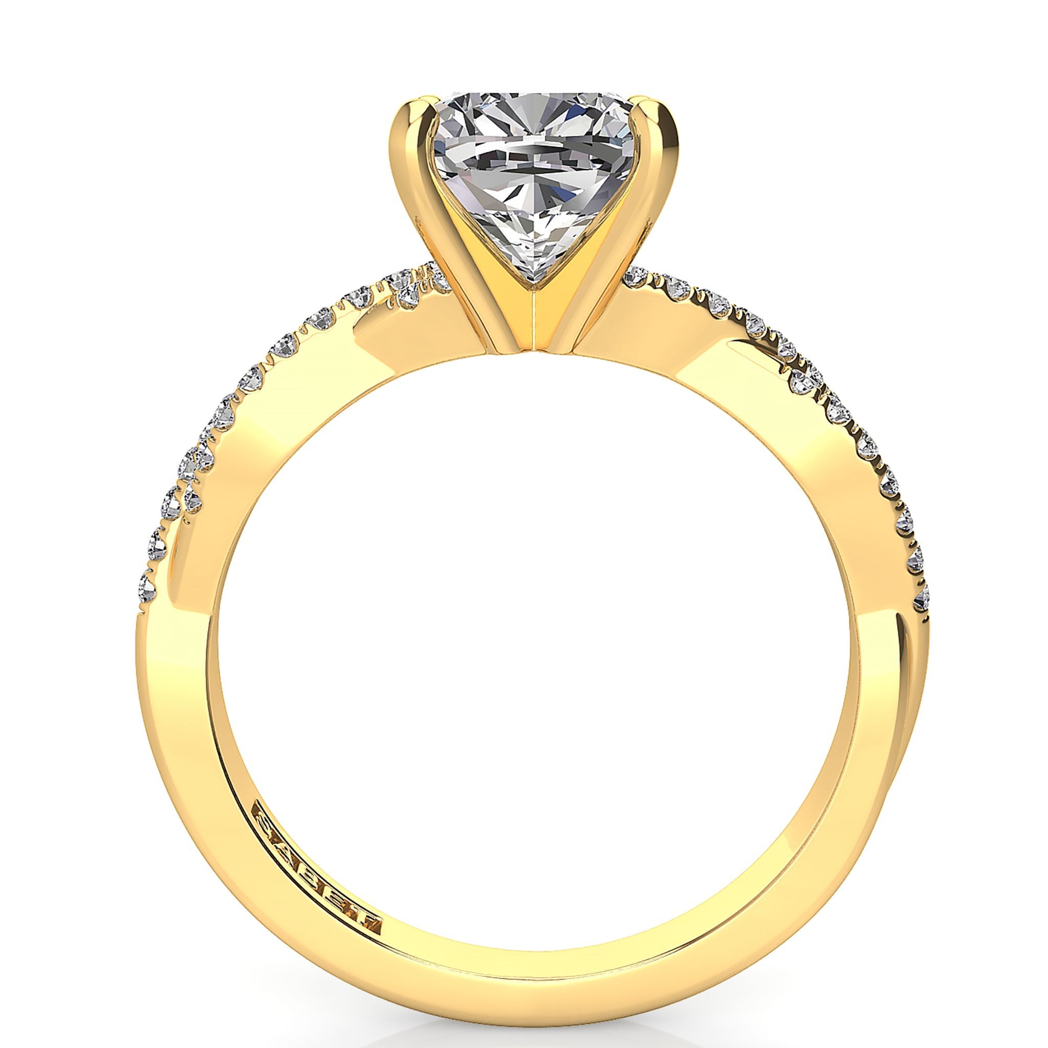 Cushion Twist Diamond Engagement Ring 0.12ct