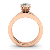 Pear Diamond Engagement Ring Set .21ct Milgrain