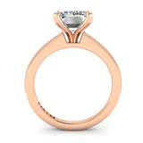 Emerald Diamond Engagement Ring .11ct Milgrain