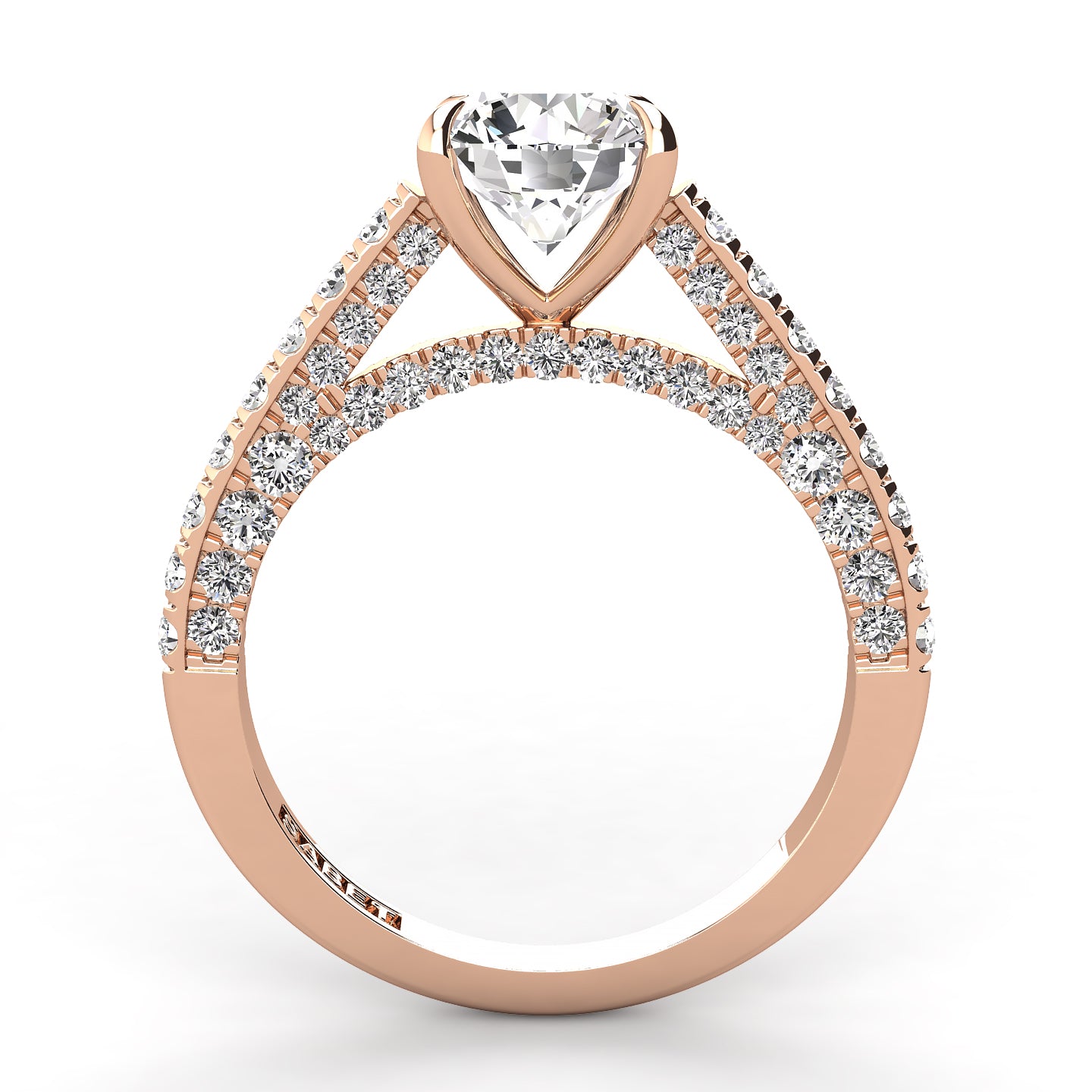 Three Sided Round Diamond Engagement Ring 0.80ct