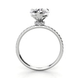 Pear Pave Diamond Engagement Ring with Diamond Belt 0.21ct