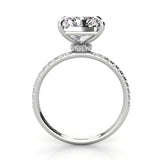 Radiant Pave Diamond Engagement Ring with Diamond Belt 0.21ct