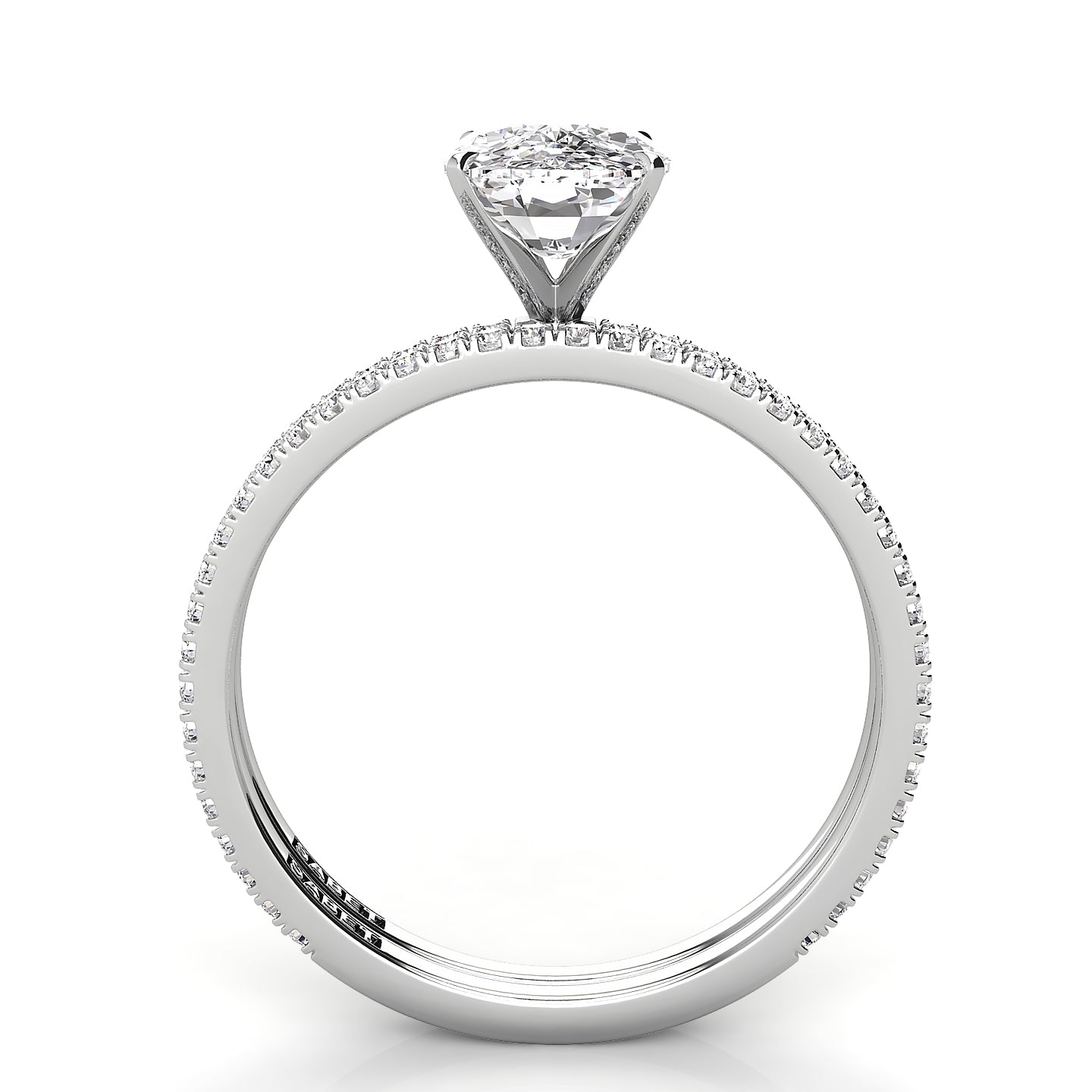 Solitaire Cushion Diamond Engagement Ring Set