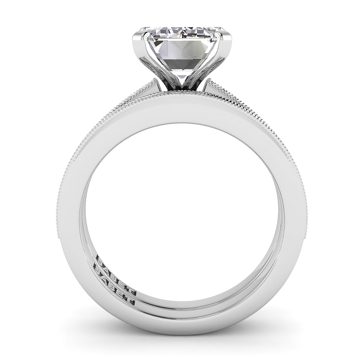 Emerald Diamond Engagement Ring Set .21ct