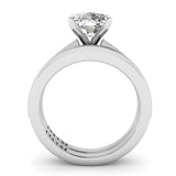 Long Cushion Diamond Engagement Ring Setting .21cts