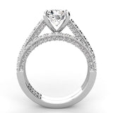 Three Sided Round Diamond Engagement Ring Set 1.36ct